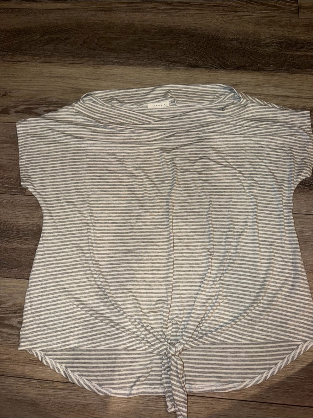 Striped off the shoulder Gray Women's Top